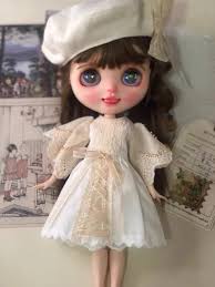 Dula Doll Clothes Dress White vintage dress Blythe ob24 ob22 Azone Licca  ICY JerryB 1/6 Bjd Doll Accessories