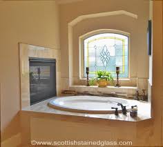 Stained glass bathroom window & transom. Colorado Springs Stained Glass Colorado Springs Bathroom Stained Glass Windows