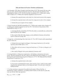Check spelling or type a new query. Risk And Return In Practice Problems And Questions 1 In