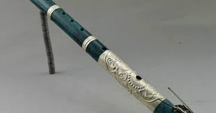 Rare Chinese Tibet Silver Jade Carved Dragon Flute Flute Silver Dragon Carving