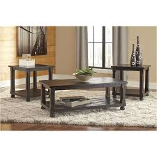 Gather with your family around a buy ashley furniture signature design rafferty coffee table cocktail height round dark brown. T145 13 Ashley Furniture Mallacar Black Occasional Table Set