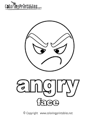 Learning Adjectives Angry Face Coloring Page Printable Emotion Faces Angry Face Feelings And Emotions