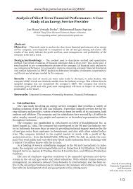 Ptsn), established in 1990, is located at batam island, indonesia. Pdf Analysis Of Short Term Financial Performance A Case Study Of An Energy Service Provider