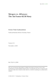 Vol paris sri lanka air france. Pdf Mergers Vs Alliances The Air France Klm Story