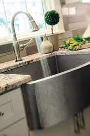This Hammered Nickel Farmhouse Sink In A Columbus Ohio Home Is No 7 On Our List Of Top 10 Photos Of Kitchen Sink Decor Kitchen Remodel Farmhouse Sink Kitchen