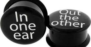 2g in one ear out the other black acrylic plugs tunnels gauges funny saying acrylic plugs tunnels and plugs tapers and plugs