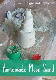 Homemade Moon Sand Frugal Fun For Boys And Girls Homemade Moon Sand Moon Sand Sands Recipe
