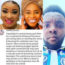 Some fans of Actress Liz Anjonrin in the diaspora contributed a huge sum of  m0ney and paid Gospel Singer Tope Alabi to come and sing as a surprise