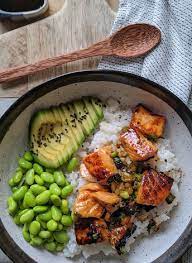 Teriyaki Salmon Sushi Bowl Recipe My Gluten Free Guide Recipe In 2020 Sushi Bowl Recipe Whole Food Recipes Recipes