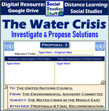 Students Become Un Advisers Propose Solutions To Help Combat Water Scarcity In The Middle East In 2020 Distance Learning Social Studies Resources High School Lessons