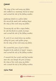 Lament Poem By Sylvia Plath