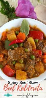 Beef Kaldereta Recipe Spicy Beef Stew Clean Eating Recipes Filipino Beef Stew Recipe
