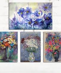 Paintings of flowers by famous artists. Beautiful Flowers Abstract Painting Printed On Canvas Canvaspaintart