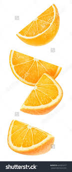 Black And White Orange Slice Isolated Orange Wedges Four Falling Pieces Of Orange Fruit Isolated On White Background With Clipping Path Orange Slices Orange Beautiful Fruits