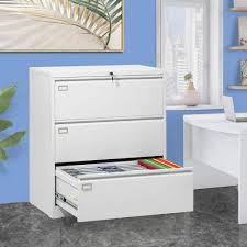 Some lateral file cabinets have the length to hang two sections of court records, side to side, front to back. Lateral File Cabinets Locking Wide File Cabinet With Drawers 6 Adjustable Hanging Rails For Office Home White 3 Drawer Lateral File Cabinet With Lock Intergreat Metal Lateral Filing Cabinet For Legal Letter A4
