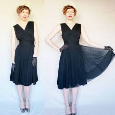 1950s Black Silk Chiffon Cocktail Dress 50s Sleeveless Party Etsy Party Dress Chiffon Cocktail Dress Cocktail Dress