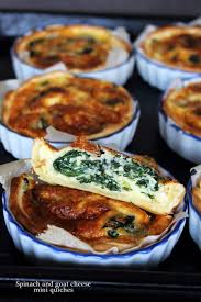 Spinach And Goat Cheese Mini Quiches Quiche Goat Cheese Quiche Food