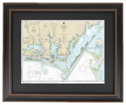 Framed Nautical Chart Outer Banks Beaufort Inlet And Core Sound