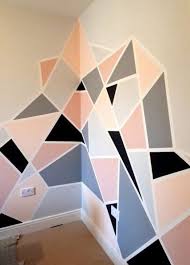 52 Ideas For Wall Art Diy Bedroom Paintings In 2020 Bedroom Wall Designs Diy Geometric Decor Geometric Wall Paint