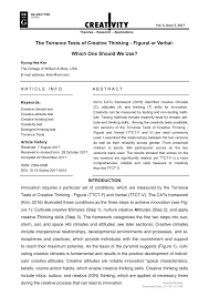 We did not find results for: Pdf The Torrance Tests Of Creative Thinking Figural Or Verbal Which One Should We Use