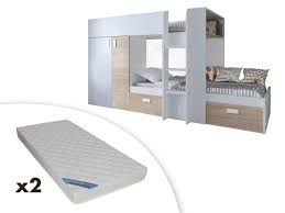 Letto matrimoniale a soppalco fai da te. Letto A Castello Julien 2 X 90 X 190 Armadio Bianco Quercia