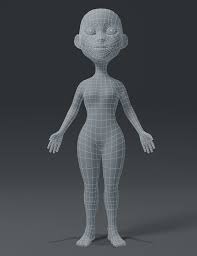 Artstation Female Body Cartoon Base Mesh 3d Model Game Assets Illustration about hand drawn cartoon illustration in retro style. female body cartoon base mesh 3d model