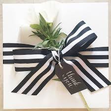 Black And White Striped Ribbon Bow Gift Wrapping W Black And White Striped Ribbon Gifts Photography Client Gifts Custom Client Gifts