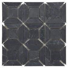Brushed Squares Slate Mosaic Floor Decor Mosaic Flooring Mosaic Decor Floor Decor