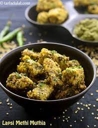 Lapsi Methi Muthia Recipe Dalia Methi Bajra Muthia Recipe Breakfast Recipes Indian Indian Food Recipes Vegetarian Healthy Breakfast Recipes