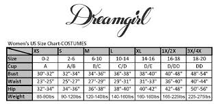 37 you will love dreamgirl size chart