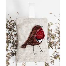 ITH In The Hoop Applique Robin Lavender Sachet Machine Embroidery Design  Pattern 4x4 Hoop by Titania Creations, Instant Download.