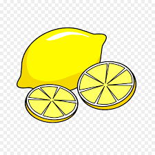 Doodle fruit shapes on light pink background. Lemon Cartoon