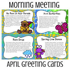 Morning Meeting Greetings April Distance Learning By Lessons By The Lake