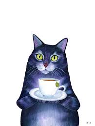 Cat Lover Gift Tea Lover Gift Funny Food Art Cat Art Print Cat Artwork Cat Illustration Funny Animal Art Funny Cat Art Illustration Watercolor Cat Cat Painting