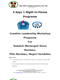 Dreamstudies give you free information about studying abroad. Creative Leadership Seminar Workshop Sek Men Sains Pilin Rembau N9 Mswindow 2003 Versions Team Building Action Philosophy