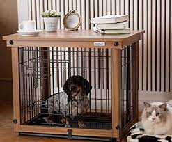 Amazon Com Simply Plus Wood Wire Dog Crate With Slide Tray And Detachable Top Cover Indoor Pet Cr Wire Dog Crates Dog Crate Alternative Dog Crate Furniture