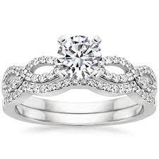 18k White Gold Infinity Diamond Ring Infinity Ring Wedding Infinity Diamond Ring Diamond Bridal Sets