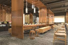 3d rendering loft wood luxury hotel reception and cafe lounge restaurant hotel interior design wood cafe interior rendering