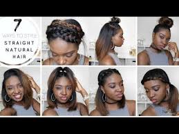 If you are looking for natural hairstyles straight hairstyles examples, take a look. 7 Styles For Straight Natural Hair Video Black Hair Information Natural Straight Hair Straight Hairstyles Straightening Natural Hair