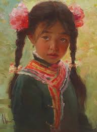 Bashful 16 x 12 in. framed 20 1/4 x 16 1/4 in. by Mian Situ