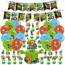 44 Pcs Shrek Theme Birthday Party Decorations Party Supply Set For Kids With 1 Happy Birthday Banner Garland 25 Cupcake Toppers 18 Balloons For Party Decorations Wantitall