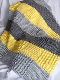 Crochet Gray Yellow Baby Blanket Baby Blanket Knitting Pattern Blanket Knitting Patterns Crochet Baby
