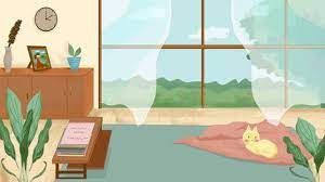 Polyester 72 inches long x 80 inches wide, measured is the sum of 2 curtain panels. Cartoon Color Bedroom Window Curtain Background Cartoon Color Fresh Background Image For Free Download