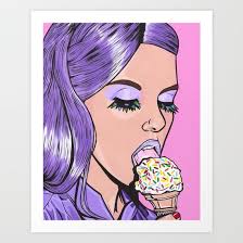 Purple Ice Cream Comic Girl Art Print by turddemon
