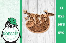 Download 3d Svg Layered Multi Layer Mandala Cute Sloth 539746 Cut Files Design Bundles