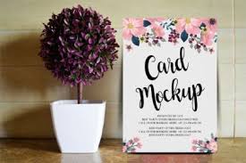 Free Floral Card Psd Mockup Free Design Resources Ilustracoes