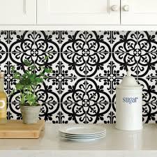 Installing peel and stick backsplash is very easy, and the result looks great. Wallpops Avignon Black And White Peel And Stick Backsplash Tile D Marie Interiors
