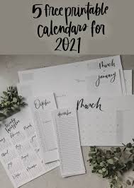 The yearly calendar 2021 can conveniently be downloaded in portrait or landscape page orientation and prints 12 months per page. Modern Hand Lettered Free Printable 2021 Calendars Lemon Thistle