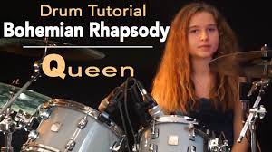 How To Play Bohemian Rhapsody On Drums Tutorial By Sina Youtube Drum Cover Bohemian Rhapsody Drums