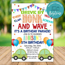 Template Free Quarantine Birthday Invitation Card Custom Drive By Virtual Parade Birthday Template Instant Download In 2020 Birthday Template Custom Birthday Invitations Birthday Invitation Templates